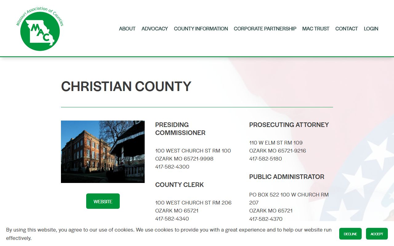 Christian County Missouri divorce records association of counties directory