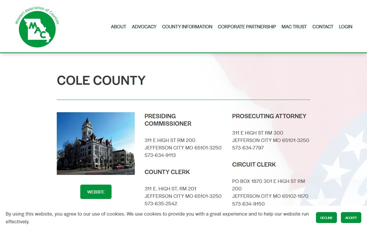 Cole County Missouri divorce records association of counties directory
