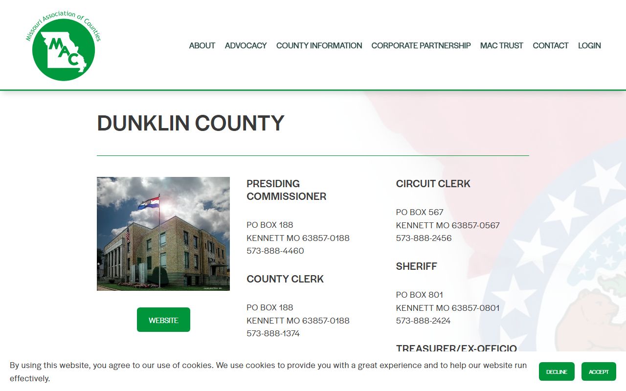 Dunklin County Missouri divorce records association of counties page