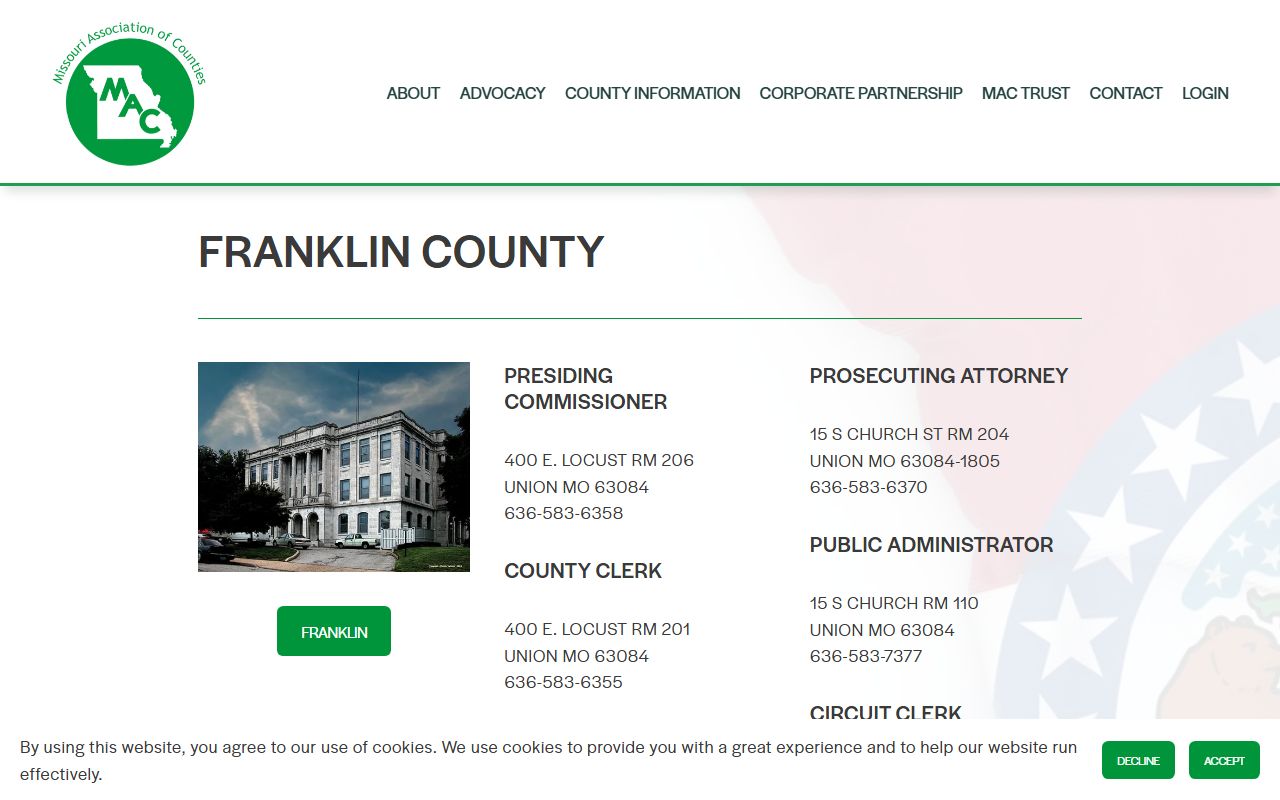 Franklin County Missouri divorce records association of counties page
