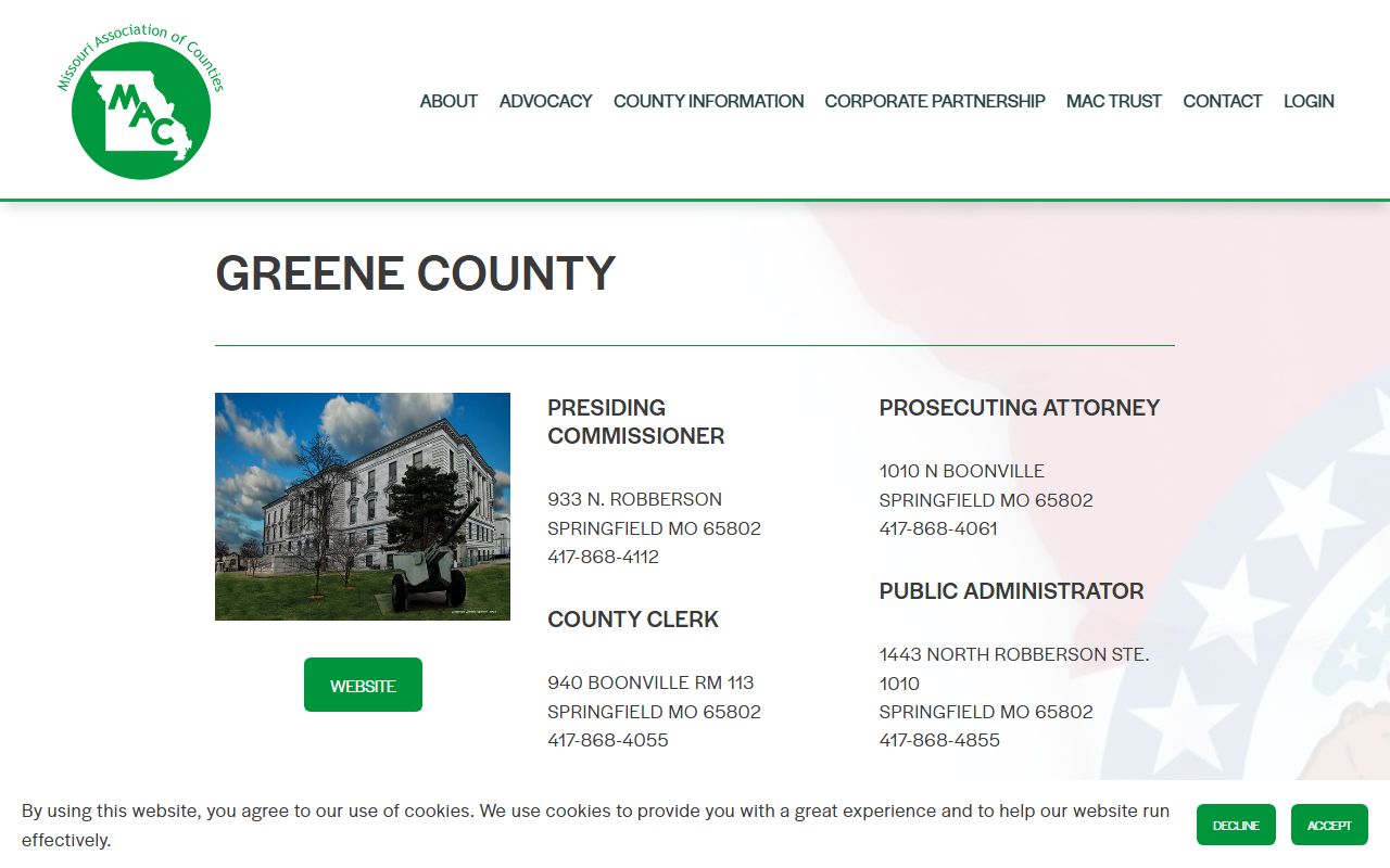 Greene County Missouri Association of Counties divorce records information