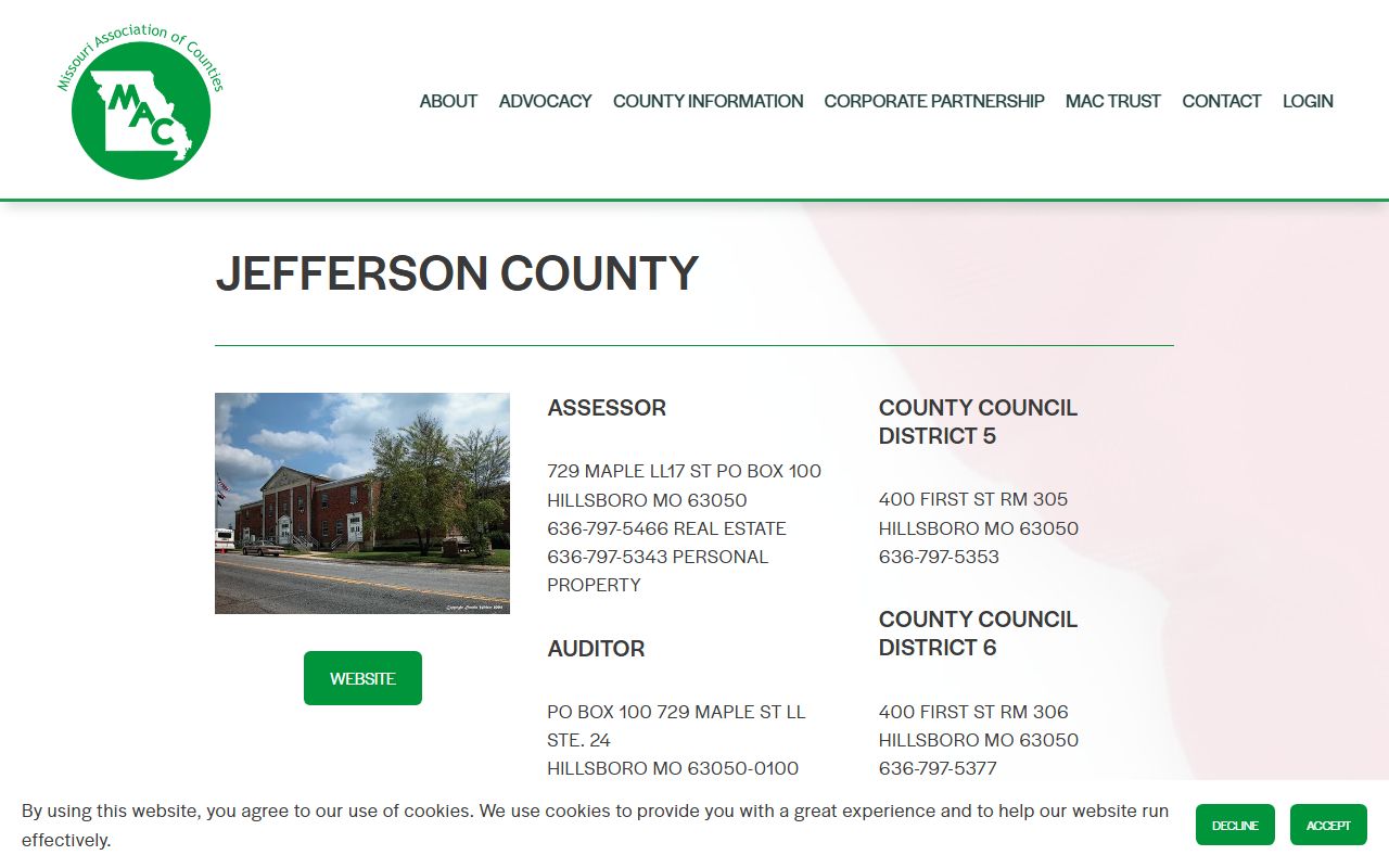 Jefferson County Missouri divorce records official contact information