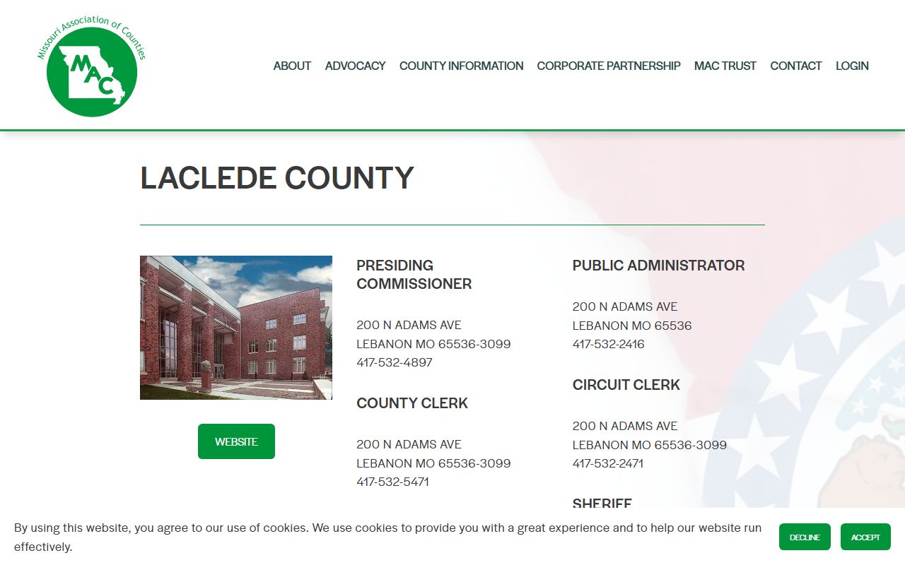 Laclede County Circuit Clerk contact information for divorce records