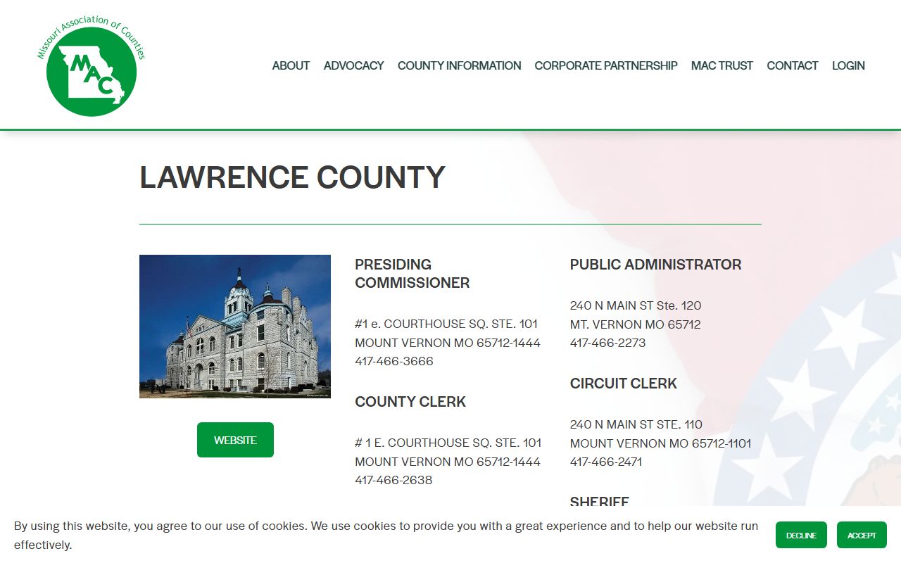 Lawrence County Circuit Clerk contact information for divorce records