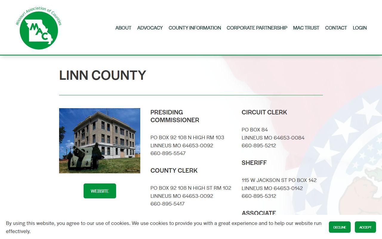 Linn County Missouri divorce records Circuit Clerk contact information