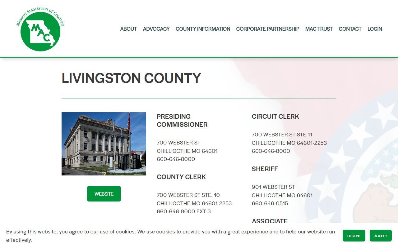 Livingston County Missouri divorce records Circuit Clerk contact information