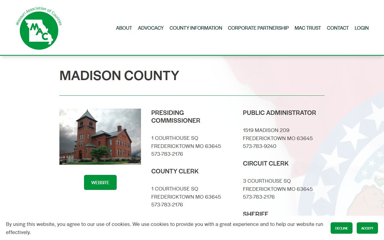 Madison County Missouri divorce records Circuit Clerk contact information