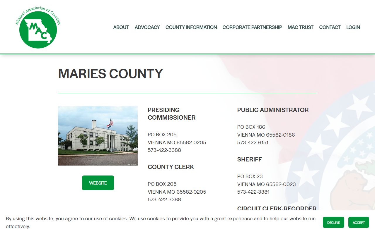 Maries County Missouri divorce records Circuit Clerk-Recorder contact information