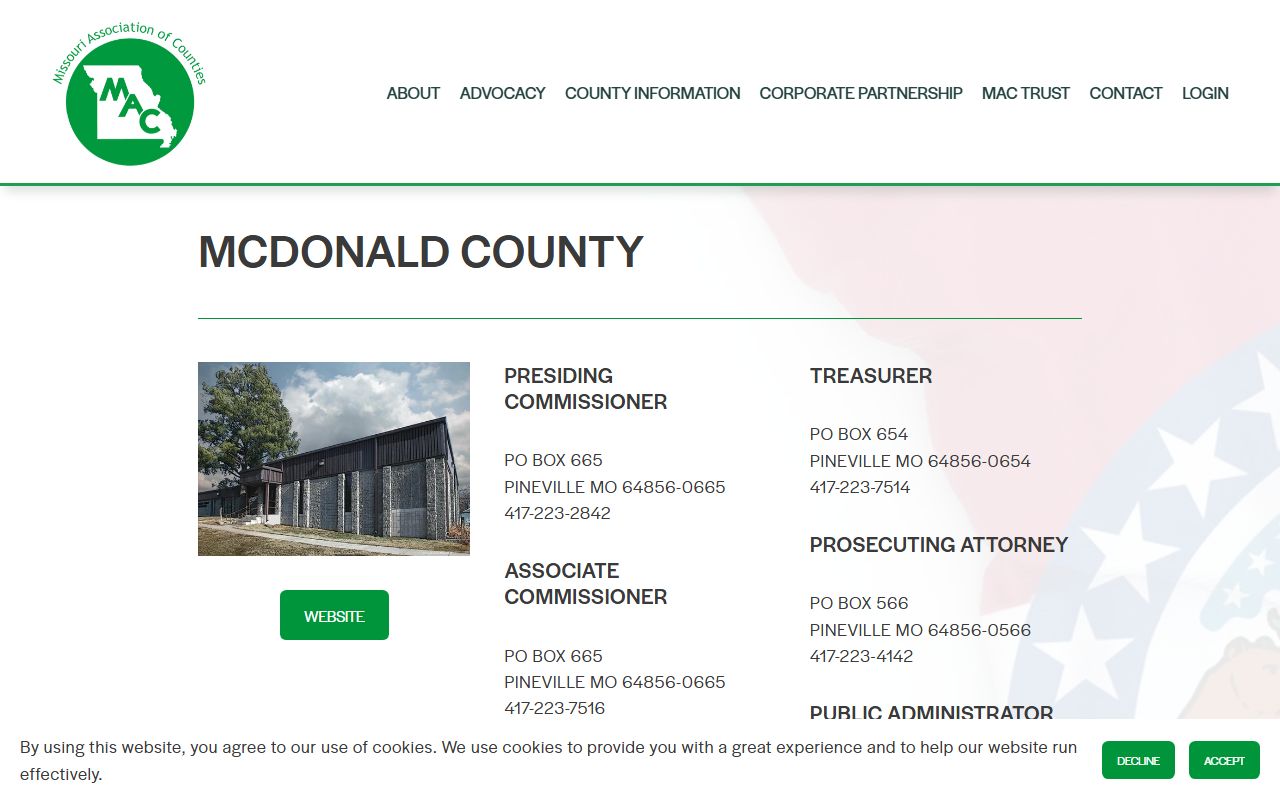 McDonald County Missouri divorce records Circuit Clerk contact information