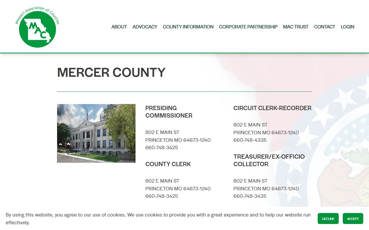 Mercer County Circuit Clerk contact information for divorce records