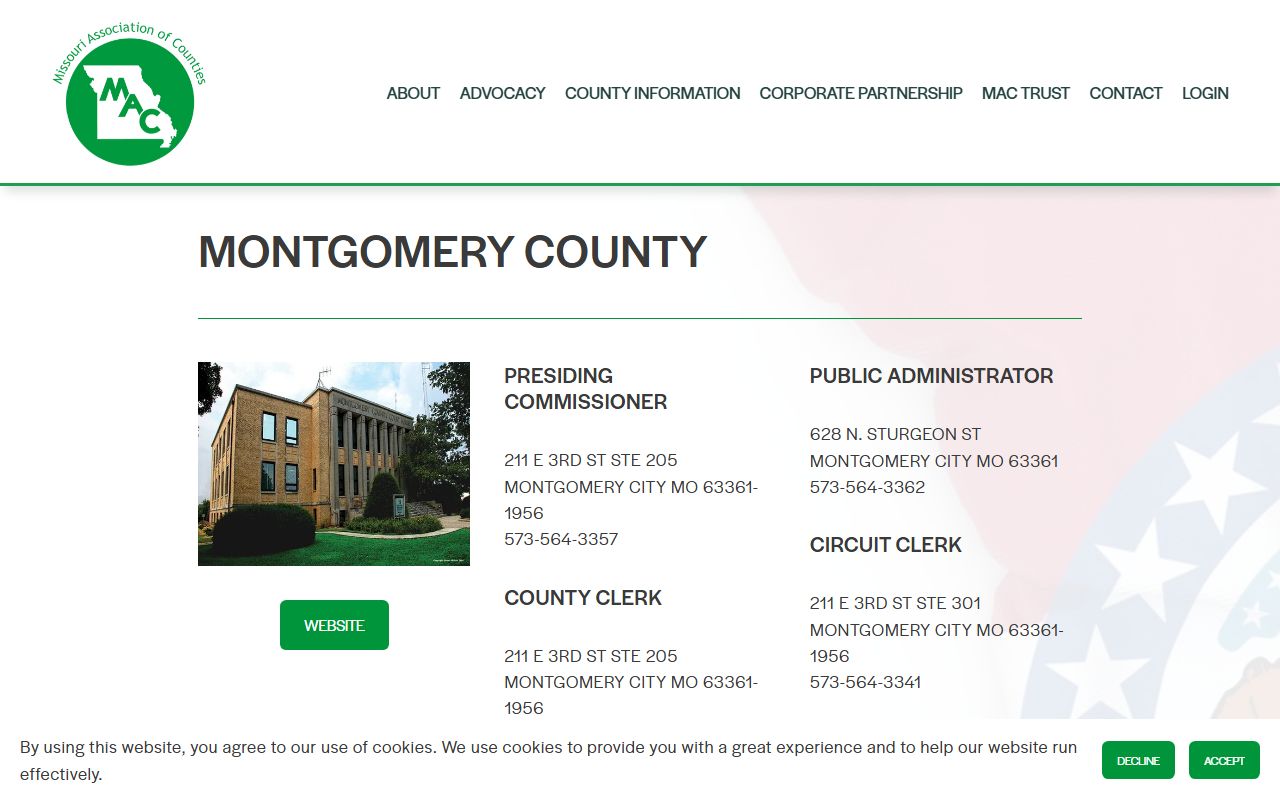 Montgomery County Missouri divorce records circuit clerk contact information