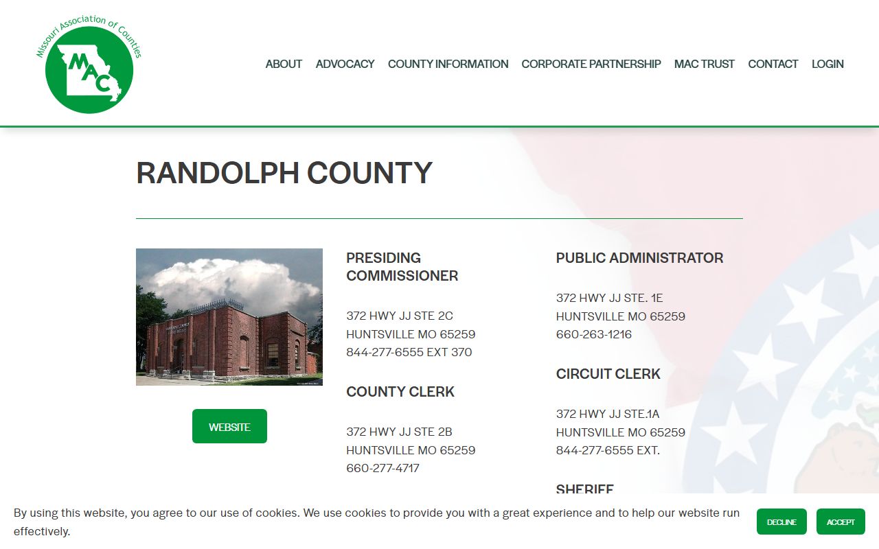 Randolph County Missouri divorce records association of counties directory