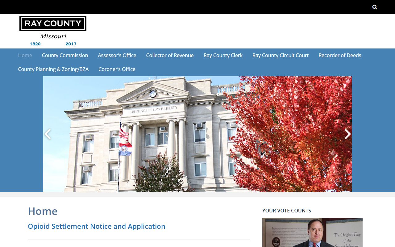 Ray County Missouri official government divorce records page