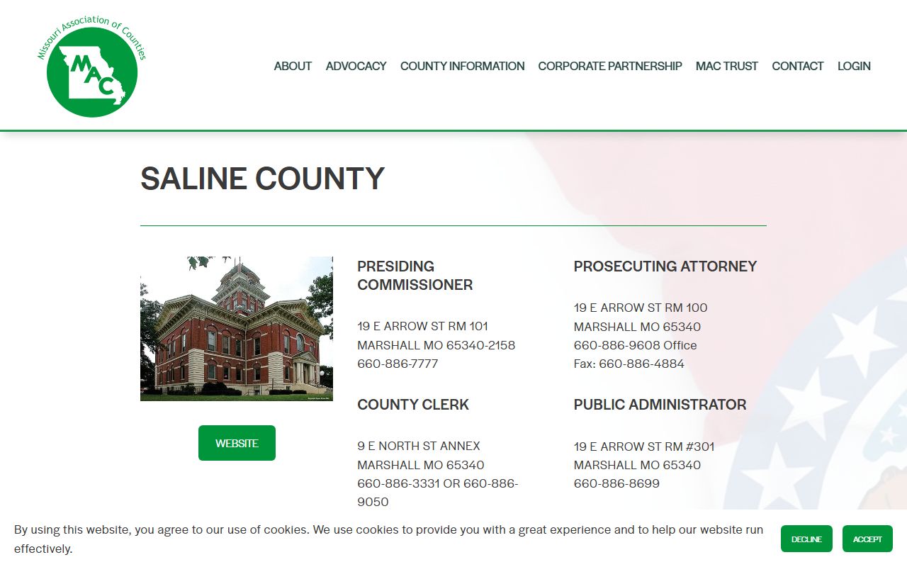Saline County Missouri divorce records association of counties directory