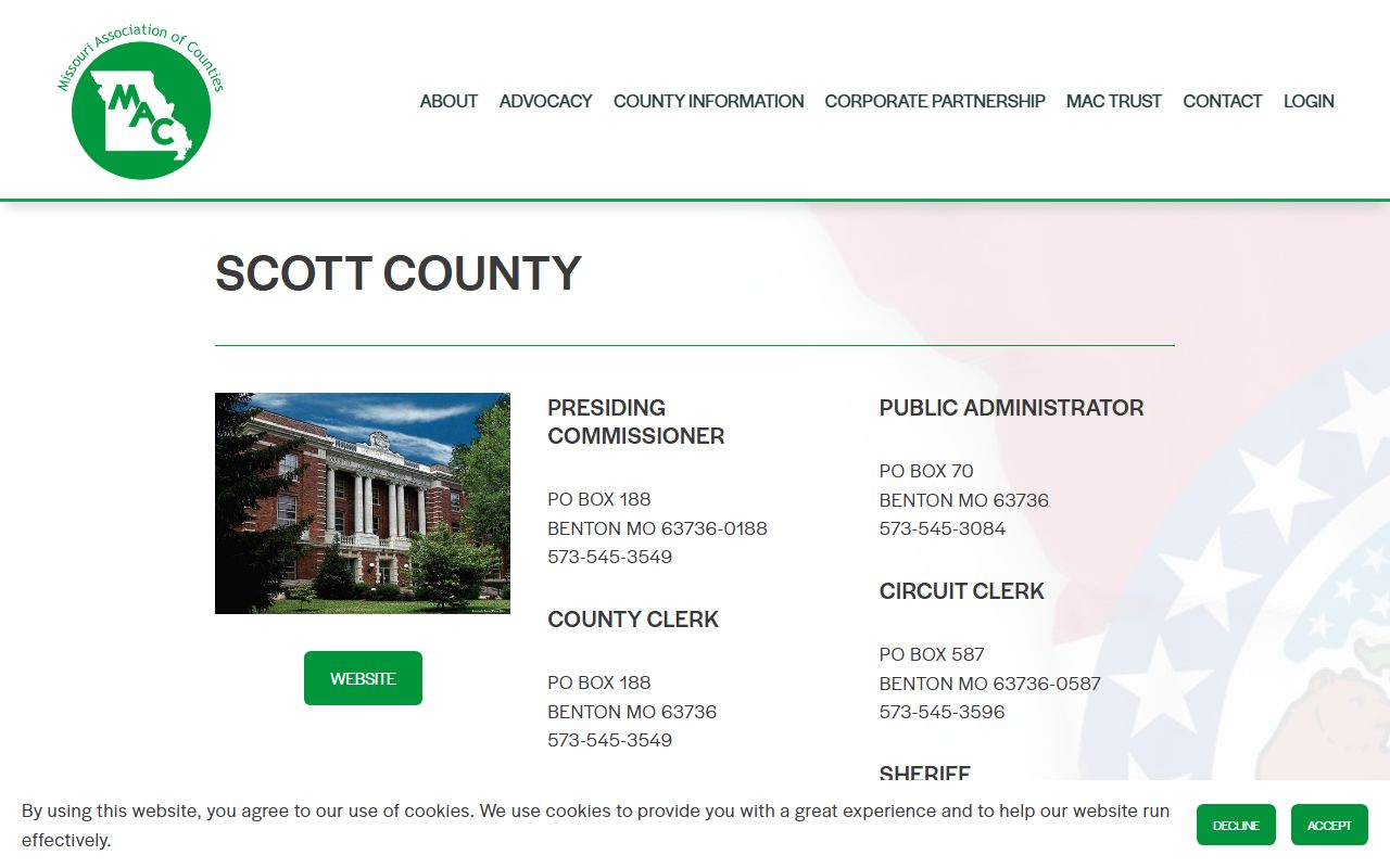 Scott County Missouri divorce records association of counties directory