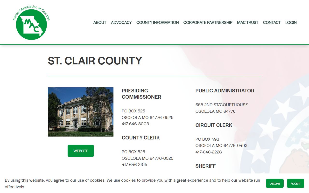 St. Clair County Missouri divorce records association of counties directory