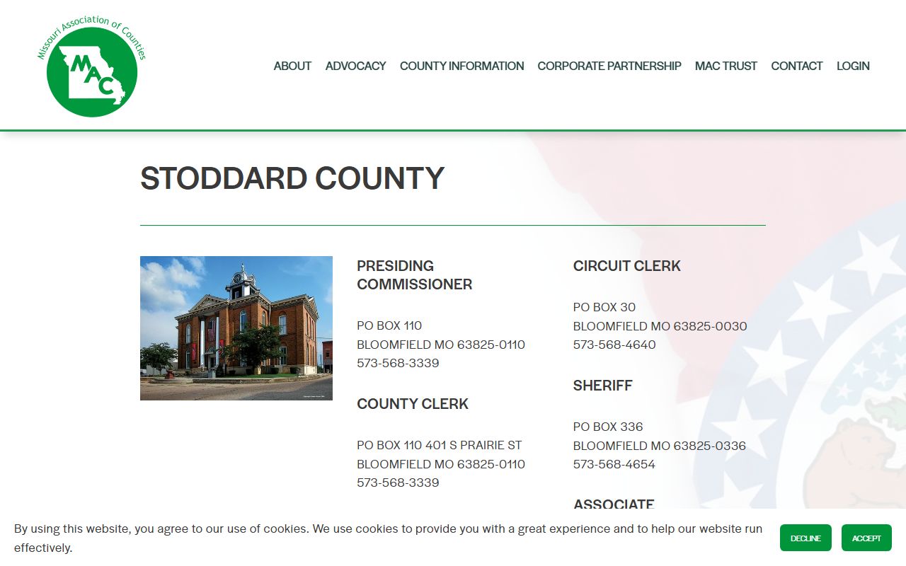 Stoddard County Missouri divorce records association of counties directory