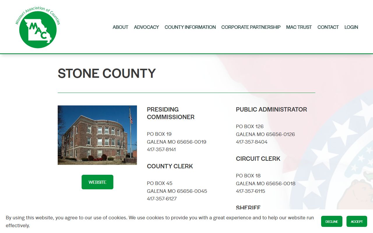 Stone County Missouri divorce records directory from Missouri Association of Counties