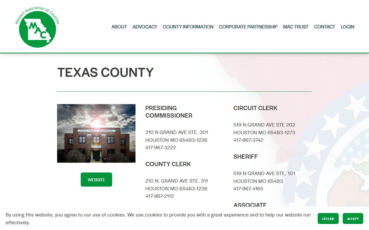 Texas County Missouri divorce records directory from Missouri Association of Counties