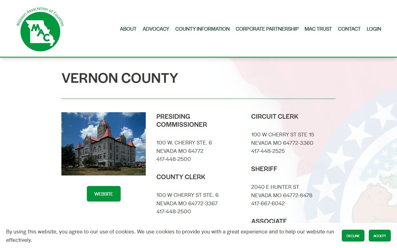 Vernon County Missouri divorce records directory from Missouri Association of Counties