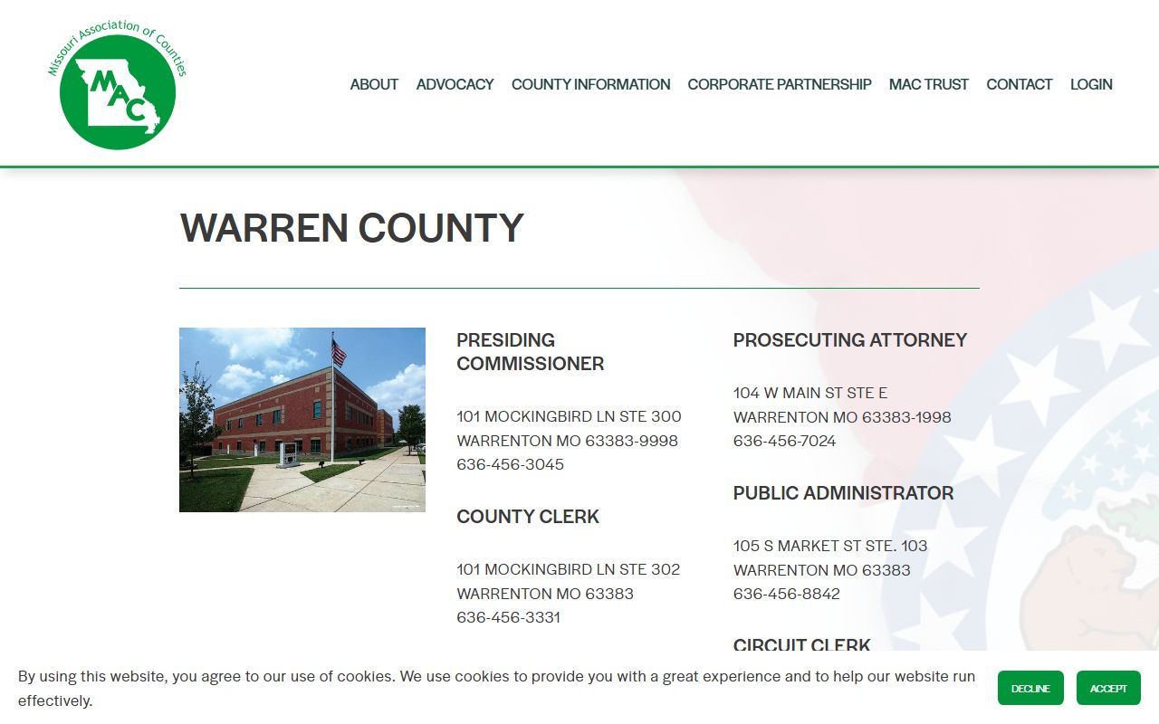 Warren County Missouri divorce records directory from Missouri Association of Counties