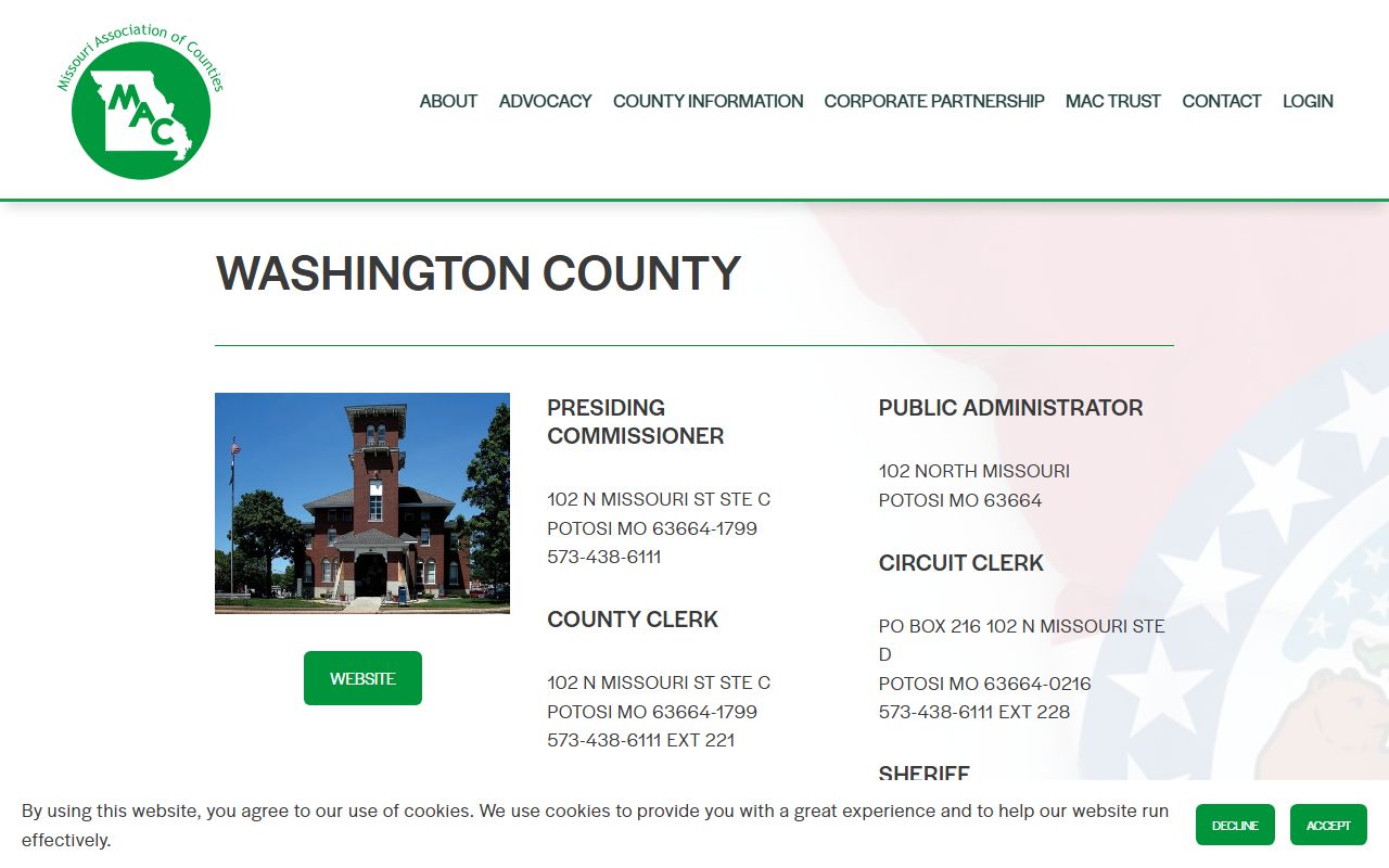 Washington County Missouri divorce records directory from Missouri Association of Counties