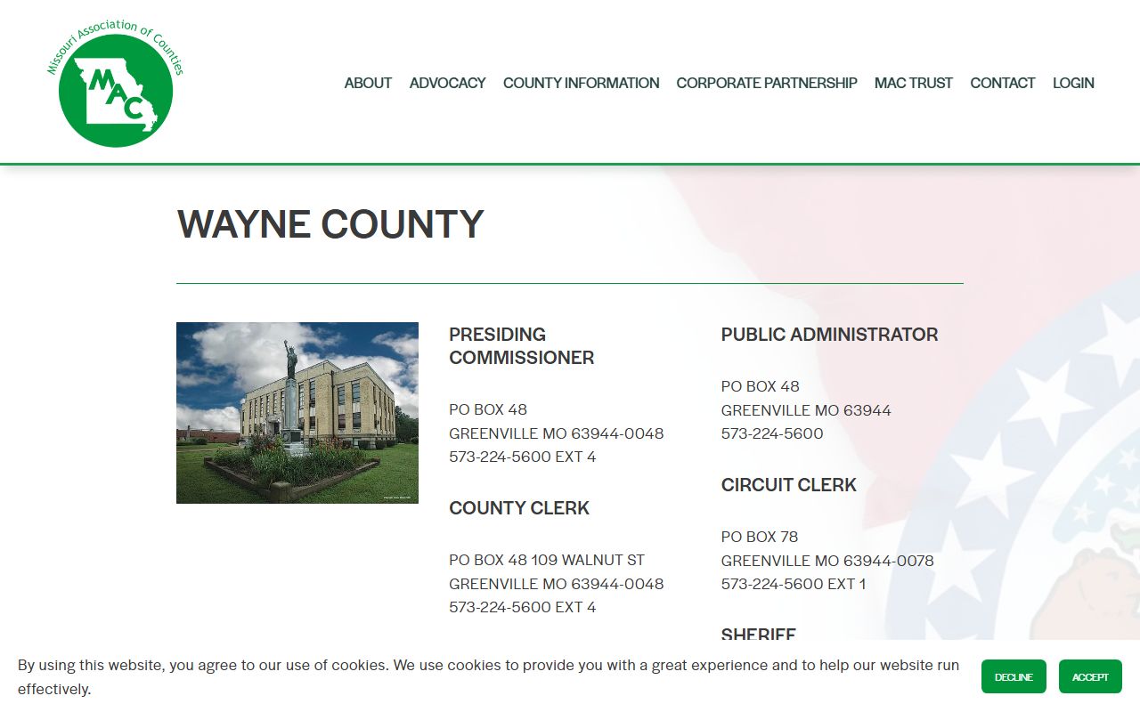 Wayne County Missouri divorce records directory from Missouri Association of Counties