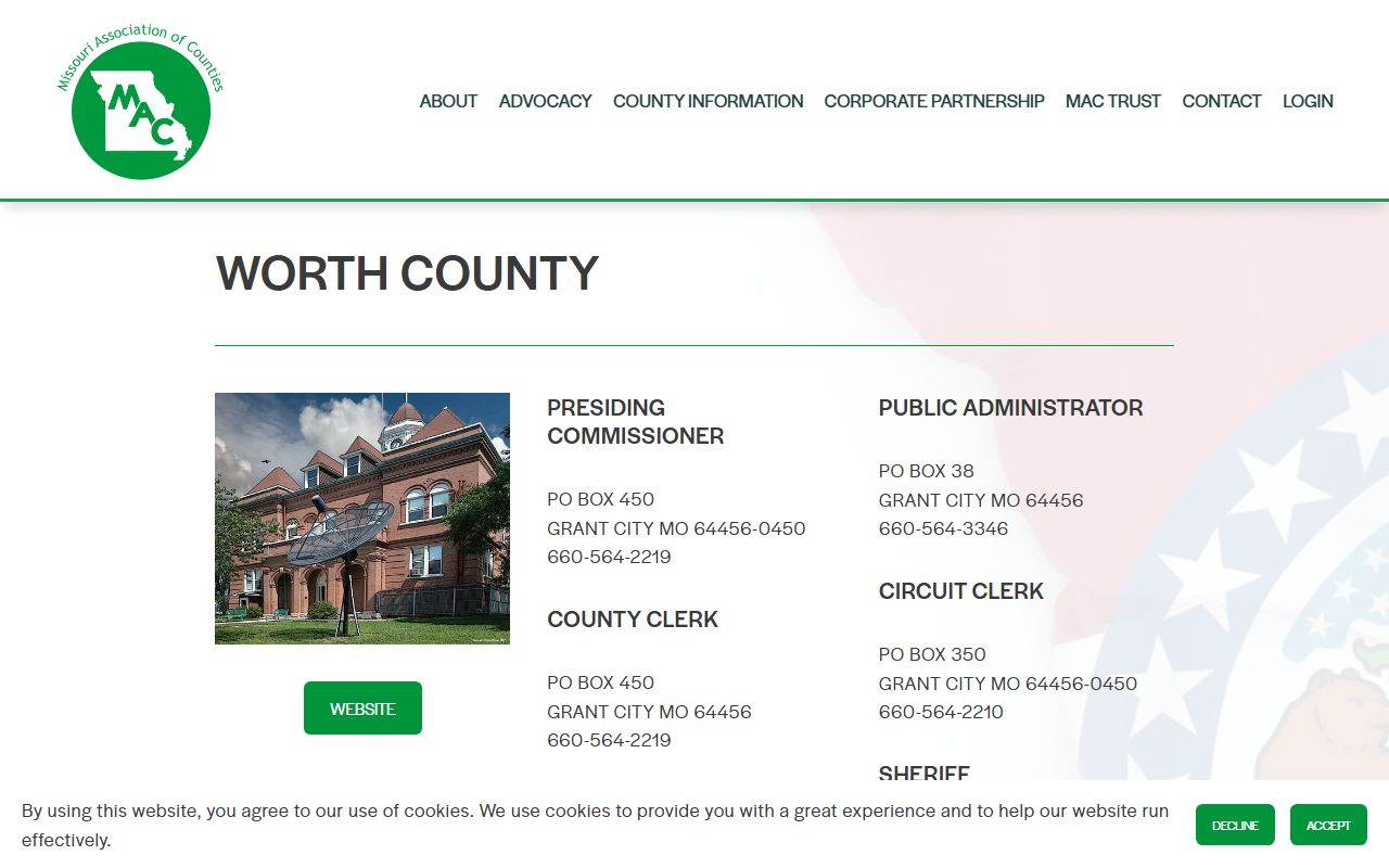 Worth County Missouri divorce records association of counties directory